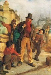 Ein irischer Einwanderer landet in Liverpool